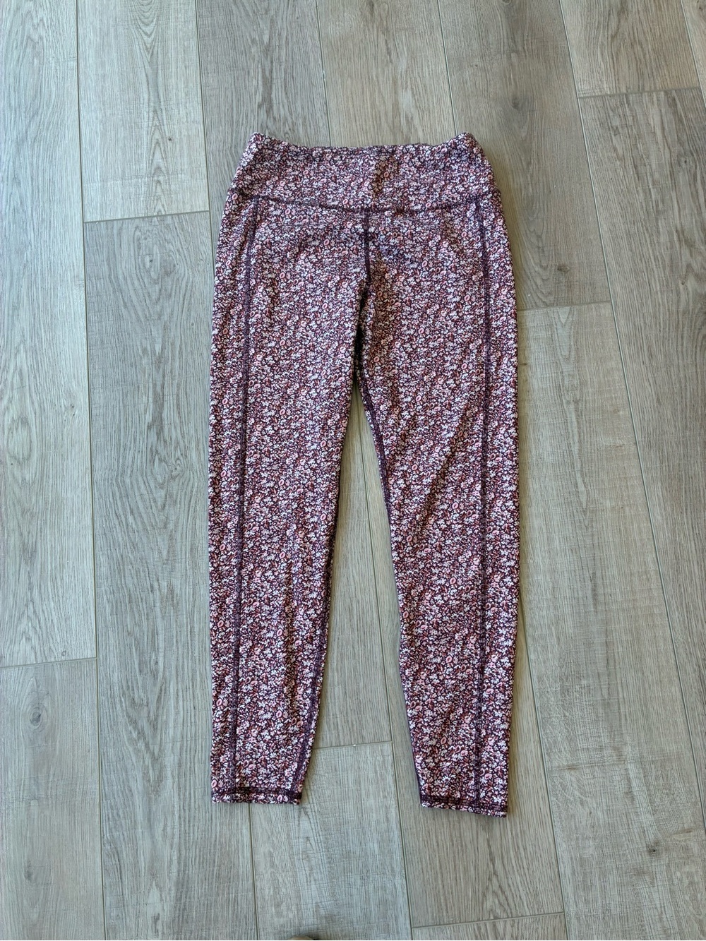 Madewell cottagecore Fall Floral Leggings in Burgundy Pink soft stretch cotton L